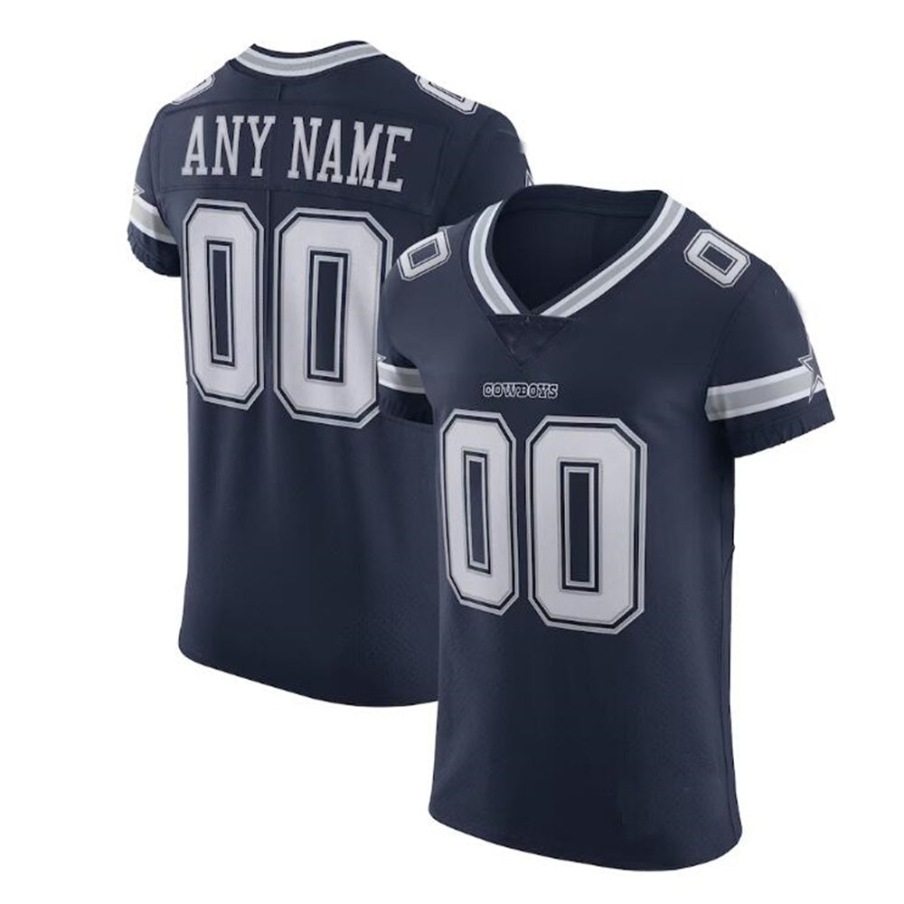 Custom D.Cowboys Navy Vapor Elite Jersey Stitched Football Jerseys