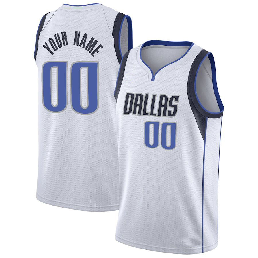 Custom D.Mavericks 2020-21 Swingman Jersey Association Edition White American Stitched Basketball Jersey