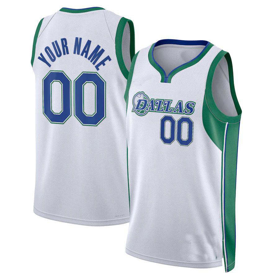 Custom D.Mavericks 2021-22 Swingman Jersey Association Edition White American Stitched Basketball Jersey