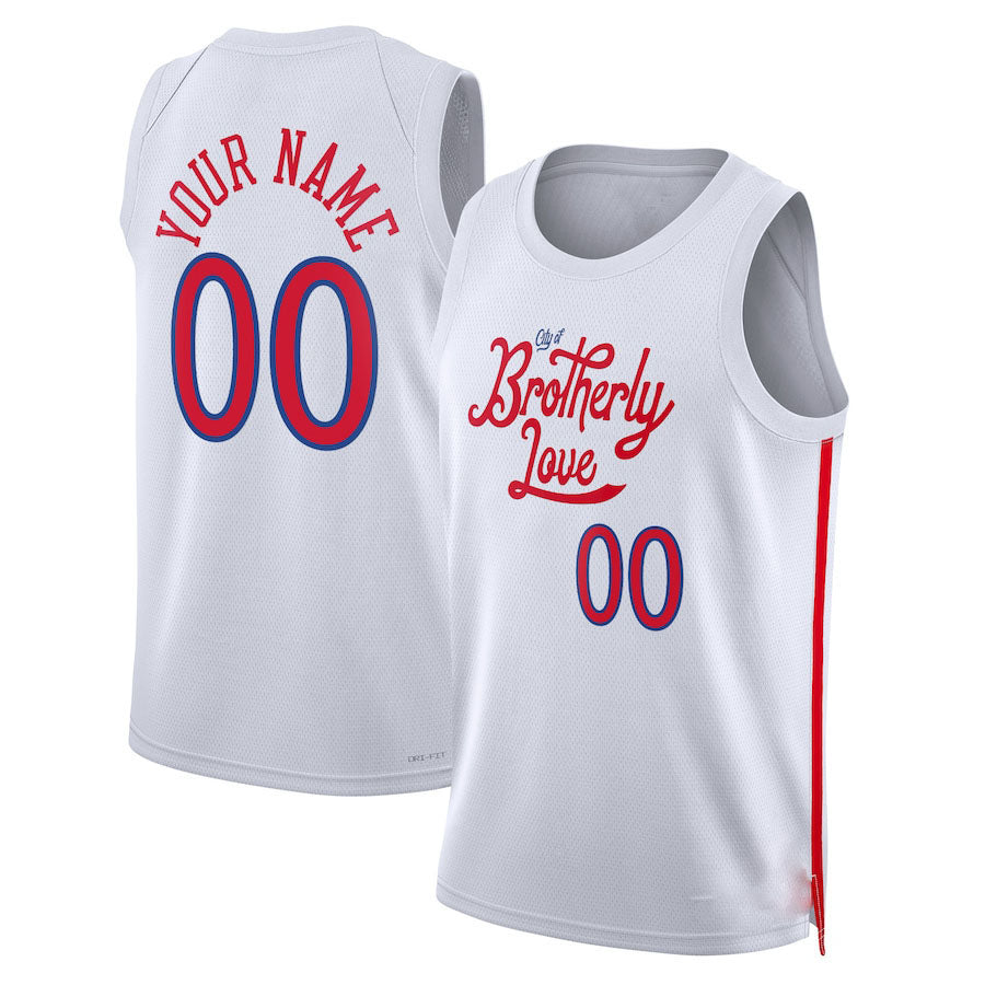 Custom PH.76ers Unisex 2022-23 Swingman Jersey City Edition White Stitched Basketball Jersey