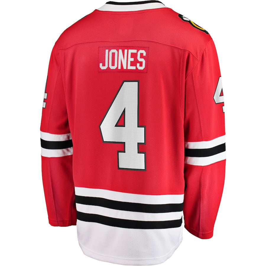 C.Blackhawks #4 Seth Jones Fanatics Fanatics Branded Home Breakaway Player Jersey Red Stitched American Hockey Jerseys