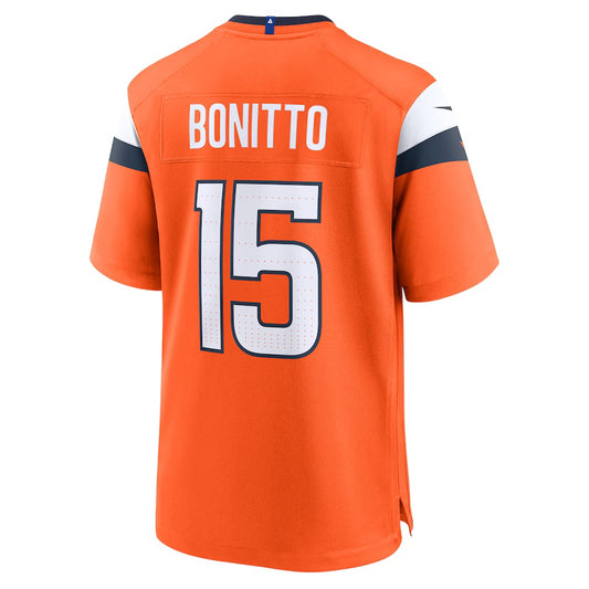 D.Broncos #15 Nik Bonitto Orange Game Jersey Stitched American Football Jerseys